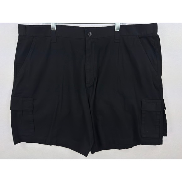 Big Dogs Other - Big‎ Dogs Cargo Shorts Mens 44 Black Cotton Elastic Waist Casual Rugged